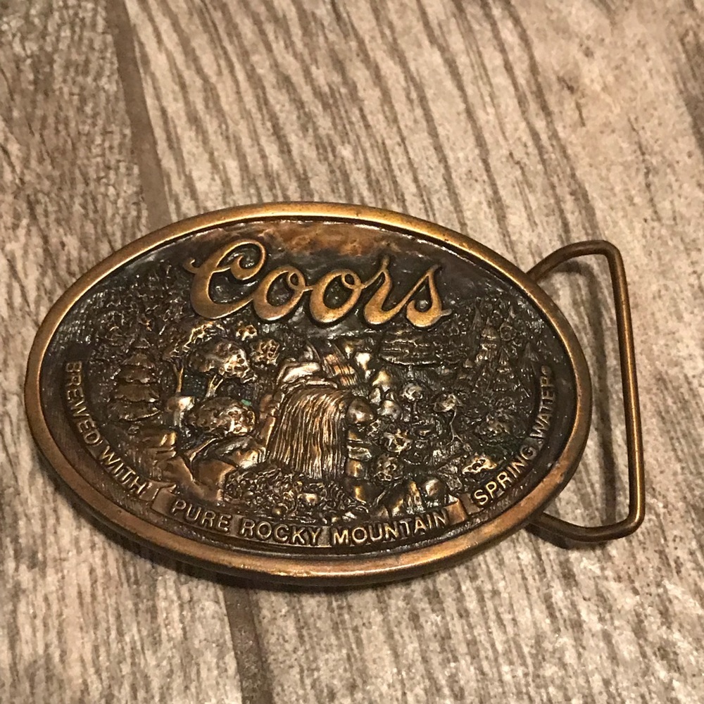 Coors light belt buckle beer opener vintage